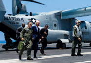 Biden on the aircraft carrier