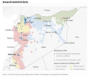Areas of control in Syria